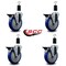 Service Caster 5'' Blue Poly Swivel 1-3/8'' Expanding Stem Caster Set with Brake, 4PK SCC-EX20S514-PPUB-BLUE-PLB-138-4 - alternate 4